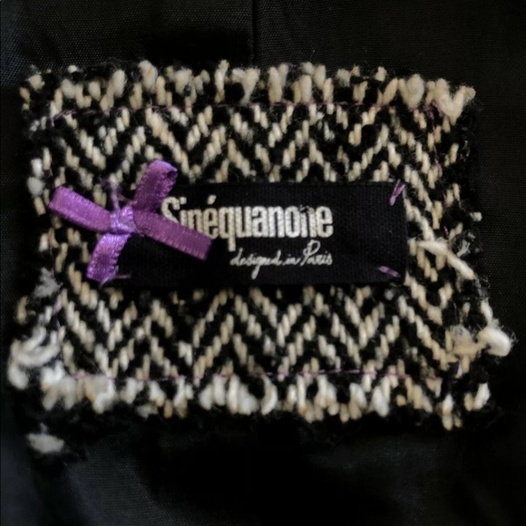 Sinequanone Black Wool Sequin Trim Tweed Jacket 4 - Picture 7 of 8